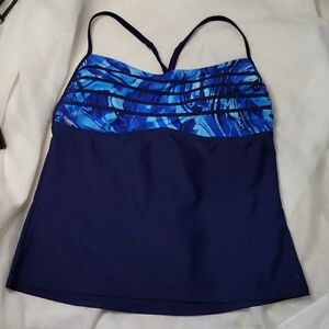 New Women's Blue Swim Top Size L